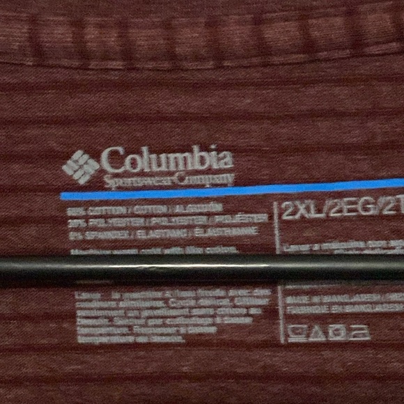 Columbia Bundle of 2 MENS size 2XL Blue  SHIRT Burgundy shirt Short Sleeve Tees - Picture 3 of 16